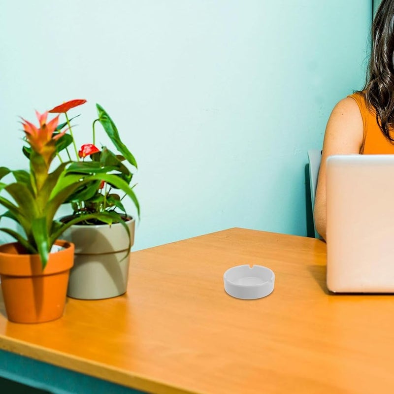 مجموعة منفاختين دائريتين من الميلامين الأبيض مقاومة للانزلاق والسقوط للمكتب الداخلي والحانات والحفلات - Image 5